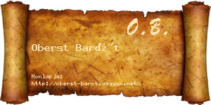 Oberst Barót névjegykártya